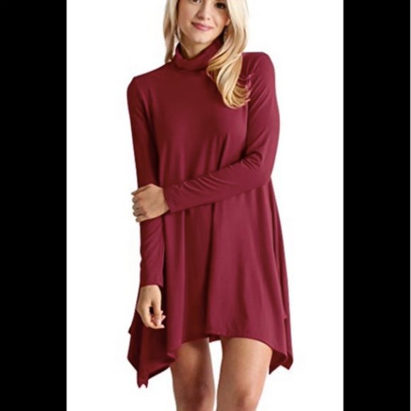 Anthropologie Maeve Asymmetric Turtleneck Dress - Picture 2 of 6